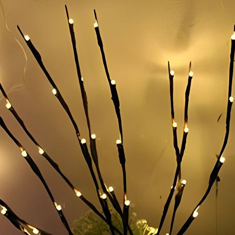 Guirlande lumineuse LED simulant des branches de rotin, guirlande lumineuse pour la décoration de la chambre à coucher, guirlande multicolore synchronisée (1/5)