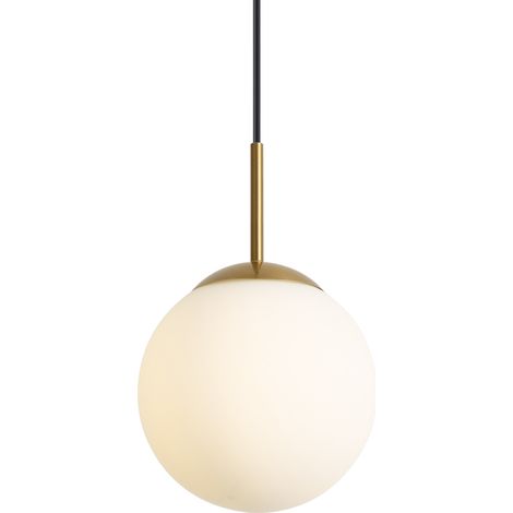 QAZQA Art-déco-Pendelleuchte Gold mit Opalglas IP44 – Flore (1/5)