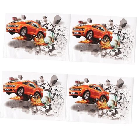 4pièces Sticker Mural Voiture Autocollant Décoratif Adhésif Pour Salon Et (1/5)
