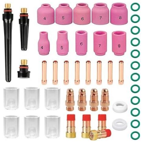 Kit d'accessoires de soudage 49 pièces pour poste à souder TIG WP26/17/18/26, comprenant : accessoires pour poste à souder, flexibles et torche TIG.