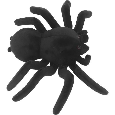 Plüschspinne, lebensecht, dekoratives, weiches Kissen, Stofftier für Halloween, schwarz, 20 x 30 cm / 7,9 x 11,8 Zoll (1/5)