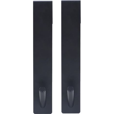 2 Crochets de Porte de Douche en Acier Inoxydable 18x3cm - Accessoire Pratique pour Porte de Salle de Bain et Porte en Verre Sans Cadre Noir