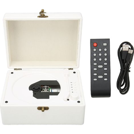 Lecteur CD Bluetooth avec prise AUX USB et casque, enregistreur CD avec télécommande pour maison, enfants, adultes, étudiants blanc (1/5)