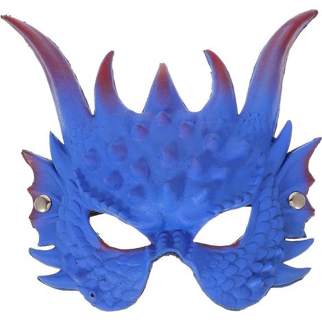 Masque de dragon pour Halloween, cosplay, soirée masquée, accessoire pour adulte.-25X23CM-Blue
