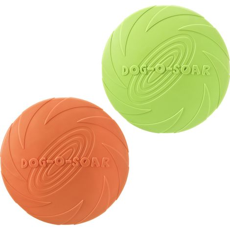 Disque Pour Chiens - Caoutchouc TPR - 18 cm - Flottant - Pour Dressage Et Jeux Extérieurs - 2 Pièces (1/5)