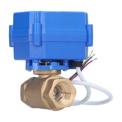 Robinet à bille électrique en laiton, Mini 3 fils, 2 modes de contrôle, équipement hydraulique intégré, DC12V (1/5)