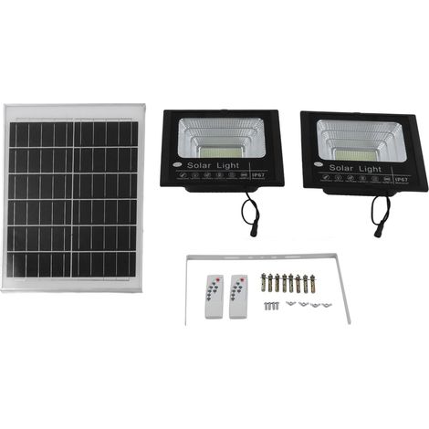 Panneau solaire 12W 6V avec télécommande, protection IP67, éclairage extérieur solaire minuterie, lampe LED autonome (1/5)