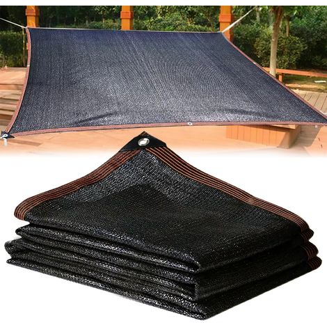 Filet d'ombrage, 1 × 2 m, filet d'ombrage pour serre, voile d'ombrage avec œillets, filet coupe-vent, taux d'ombrage de 90 % résistant aux UV, filet de protection (1/5)