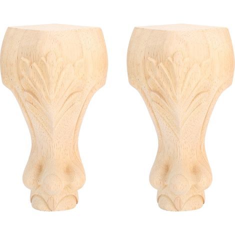 Eosnow 2 Stück Holz geschnitzte Möbelbeine als Ersatz für Couchtisch, Stuhl, Schrank, Sofa, dekorativ