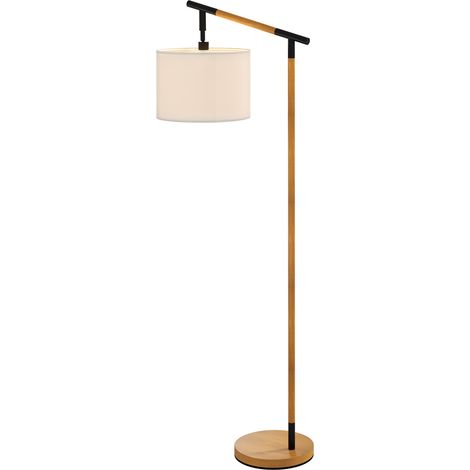 Metal Frame Floor Lamp with 350 Degree Rotating Lampshade, for Living Room Bedroom, LED Bulb Included, Brown (1/5)