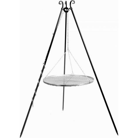 Grille de barbecue suspendue à un trépied, 50cm de diamètre, pliable, CookKing, 21010