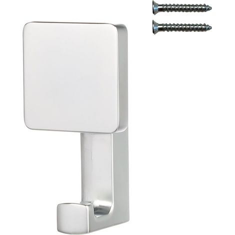 Perchero de pared cuadrado con fijación invisible, cromo mate, Riex XV25 (1/5)