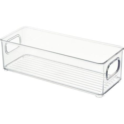 ZVD Petite boîte de rangement en plastique avec poignée, utilisée pour organiser divers objets, 1 paquet, transparent, 25,5107,5 cm (1/4)