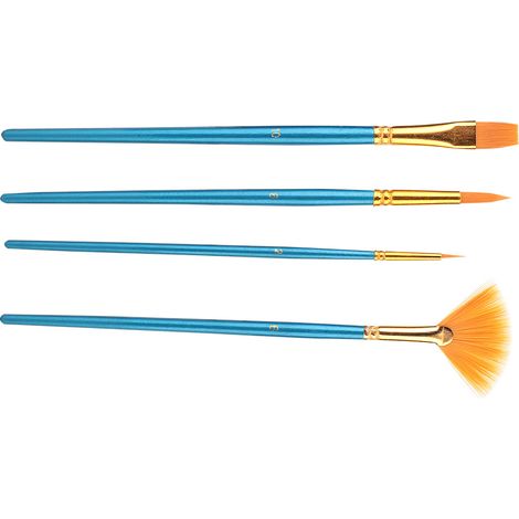 Ensemble de 4 pinceaux en nylon pour peinture artistique, pinceaux aquarelle pour artistes (1/5)
