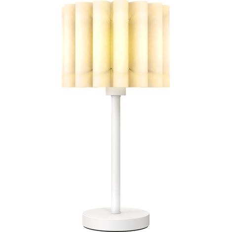 Lampe de table rétro abat-jour plastique interrupteur bouton blanc