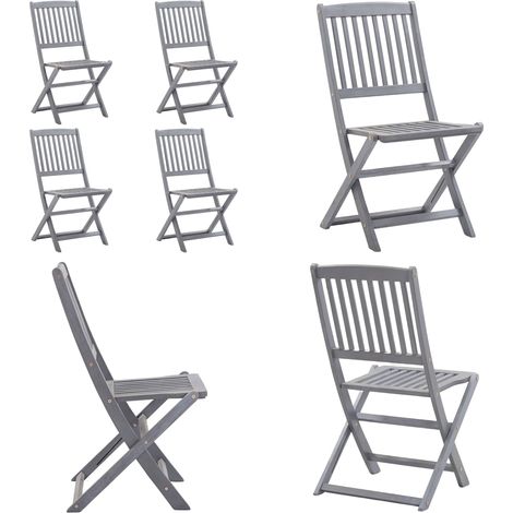 Chaises pliables d'extérieur lot de 4 Bois d'acacia solide - Chaise De Jardin - Chaise Pliable - Mobilier De Jardin - Acacia - Meubles De Jardin - Home & Living (1/5)