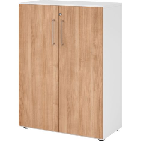 bümö smart Aktenschrank - 3 Ordnerhöhen Weiß/Nussbaum (1/5)