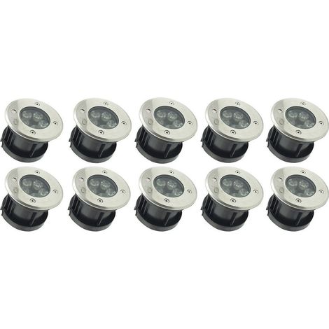 TrAdE Shop Traesio - Faretto Da Esterno 5led 5w 10 Pz Luce Fredda Segnapassi Segnapasso Giardino Dr -