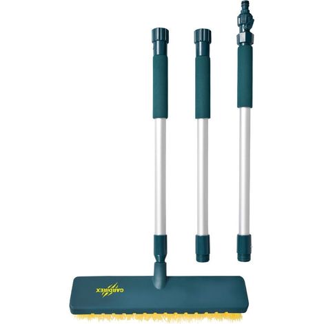 Brosse a jet avec manche reglable pour le nettoyage des terrasses et des exterieurs