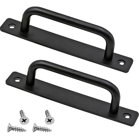 Poignée de porte coulissante durable en 2 pièces avec plaque arrière - Alliage d'aluminium (Compatible avec diverses marques) [JUN] (1/5)