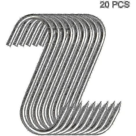 Lot de 20 crochets en acier inoxydable à pointe acérée pour la boucherie et la cuisine, fumage à chaud et à froid. Crochet pratique. (1/5)