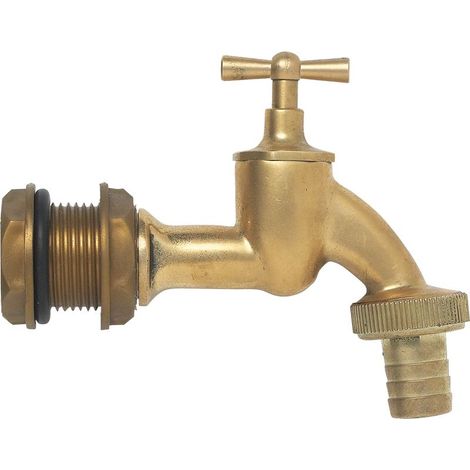 ensemble robinet laiton 3/4'' Garantia avec traversée de cloison (1/2)