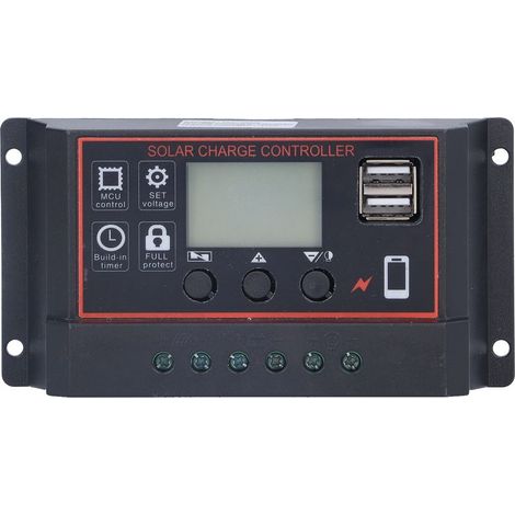 Contrleur de charge intelligent pour panneau solaire, dispositif de protection avec écran LCD 12 V/24 V 10 A (1/5)