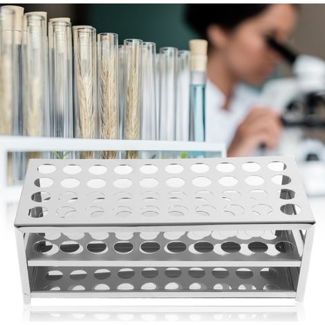 Support pour tubes à essai en acier inoxydable 304, plaque perforée, 40 trous, grande capacité (18,5 mm x 40) (1/3)