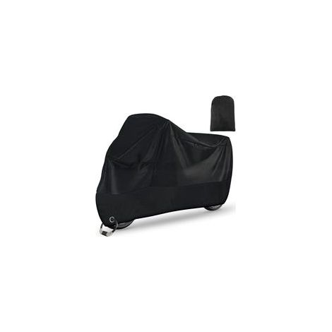 Wasserdichte Motorradabdeckung für Winter und Sommer, XXL mit Schlossöffnung, Schutz vor Staub, Schnee, Regen, Wind und UV-Strahlung, Plane für Roller und Fahrrad, 245 x 105 x 125 cm, Schwarz