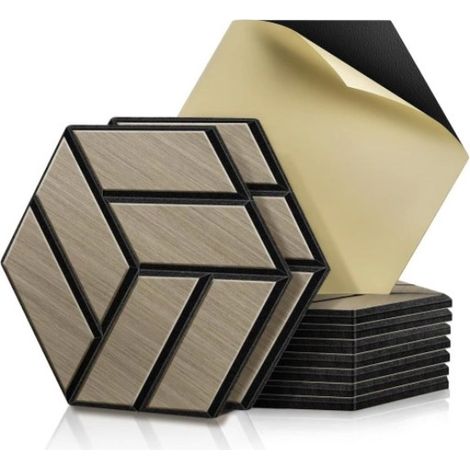 12 Panneaux en Mousse Hexagonale Acoustique - Décoration Murale 3D Anti-Bruit - Parfait pour Studio, Salle de Jeu, Mur TV (1/5)