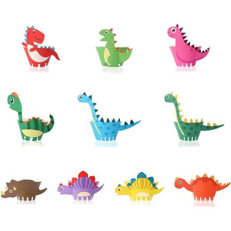 Envoltorios para el cabello con forma de dinosaurios, 10 unidades (1/3)