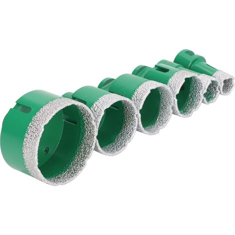 Lot de 6 scies cloches diamantées pour meuleuse d'angle, outil de perçage brasé pour marbre, verre et carrelage, filetage femelle M14 (1/5)