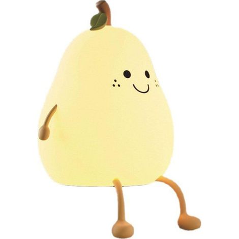 MINKUROW Colorssmile Luz Nocturna En Forma De Pera Luz Plegable De Descompresión De Silicona Con Batería De Litio Recargable Lámpara De Noche Para Bebés (1/5)