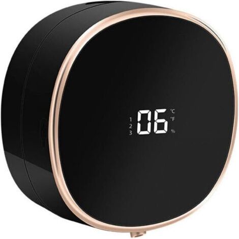 Noir Distributeur de savon moussant automatique mural 300 ml, rechargeable, 3 réglages, détection de température