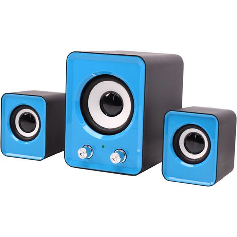 Ensemble compact 2.1 avec caisson de basses et haut-parleurs USB 12 W, prise jack 3,5 mm, alimentation USB, pour PC, ordinateur portable, tablette et smartphone (1/5)