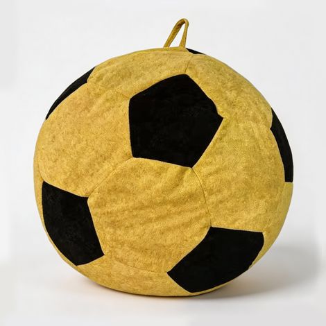 Sitzsack in Fußballform aus gelb-schwarzem Flanell HOMVRA (1/5)