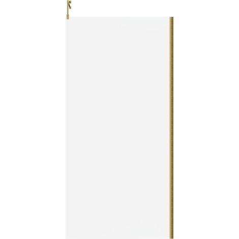 Colore 8mm Clear Glass Brushed Brass 1850mm x 1000mm Walk In Shower Screen including Wall Channel and Support Bar (1/3)