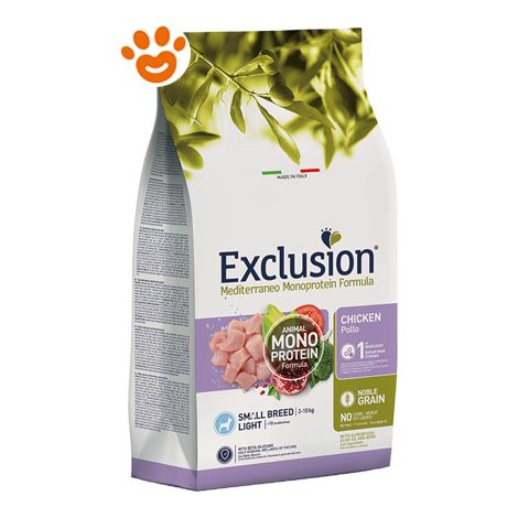 Exclusion Mediterraneo Noble Grain Light Small, Pollo 2kg