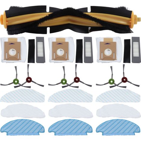 Kit de repuestos para aspiradoras robot: cepillo principal, cepillos laterales, filtros, paños, bolsas. Compatible con los modelos T8aivi, Max y N8PRO.