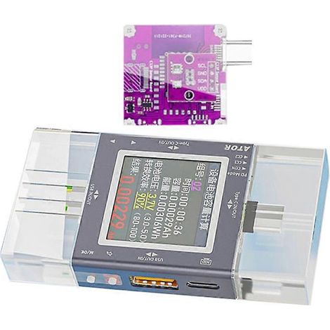 Multifunktionales USB-Testgerät mit Digitalanzeige, Spannungs- und Stromüberwachung, Wattmeter und 4-in-1-Digitalsensor (1/5)