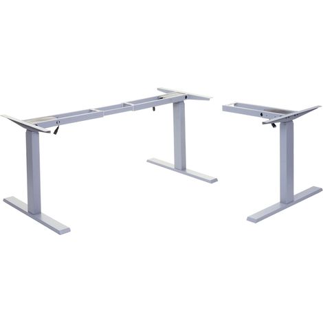 Gestell HHG-772, variables Tischgestell für Eck-Schreibtisch, elektrisch höhenverstellbar Memory 45kg grau (1/5)