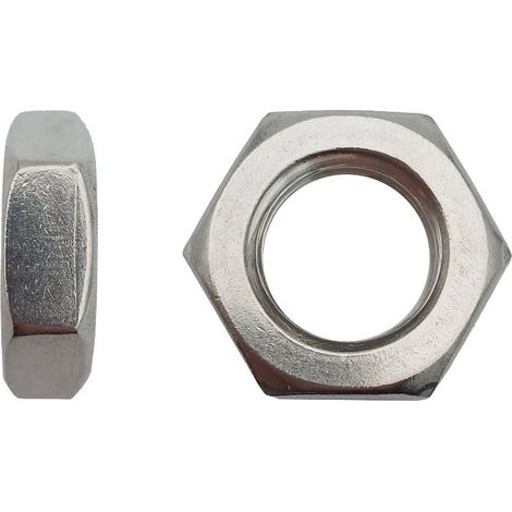 100 Ecrous Hexagonaux Bas M16 mm - DIN 439 - Inox A2 - D-Work