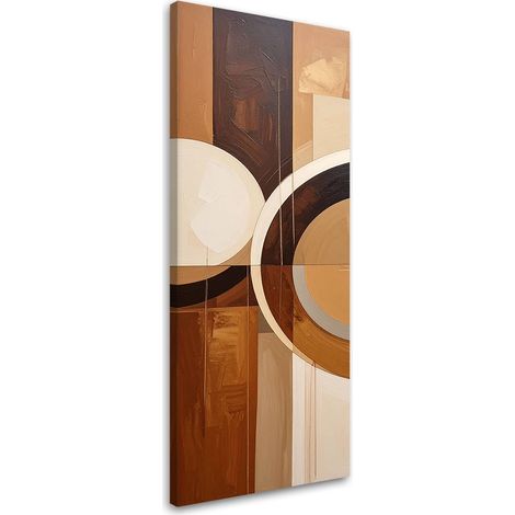 Quadro su tela, Forme geometriche astratte in beige, 30x90 (1/5)