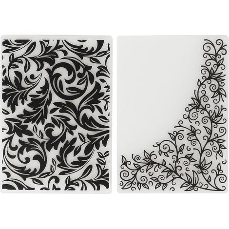 Prägebeutel aus Kunststoff, Blumen- und Blättermotiv, robust, einfach zu verwenden, vielseitig einsetzbar, inklusive Prägevorlage (1/5)
