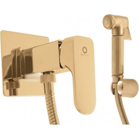 Mitigeur bidet à support fixe avec douchette YUKON en laiton doré (1/4)