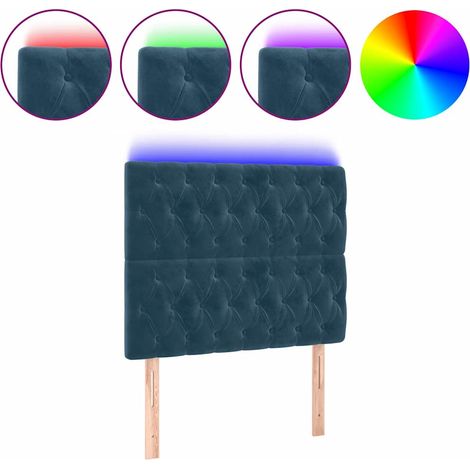 Maison Exclusive - Cabecero con luces LED terciopelo azul oscuro (1/5)