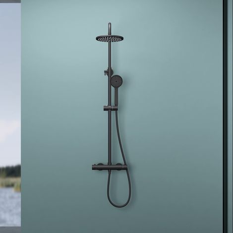 doporro Set doccia da incasso, con soffione a pioggia, rotondo, con soffione a risparmio d'acqua e rubinetto doccia (1/5)