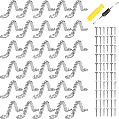 30 PièCes Pontet INOX, Oeillets D'Accastillage en Acier Inoxydable 304 Marine 60 Vis, Boucles De Pont pour Kayaks, pour Bateau Et Kayak, Pont, GréEment de Cano (1/5)
