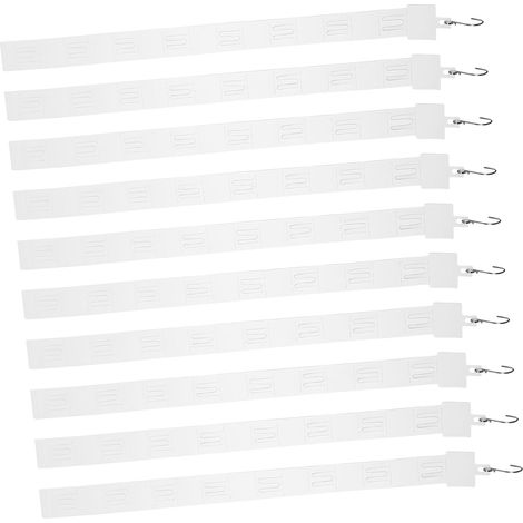 Bande d'affichage en plastique blanc 50 cm, pliable, 8 crochets, lot (1/5)
