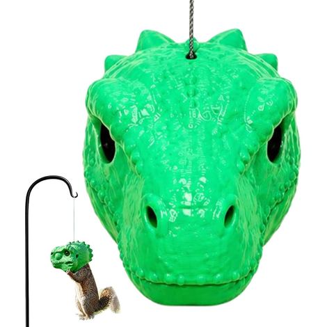 Mangeoire pour Écureuils Conteneur Alimentaire Tête de Dinosaure Mangeoires d'Extérieur pour Écureuils Pour Amoureux des Animaux en Jardin Terrasse Cour Arbre Balcon (1/5)